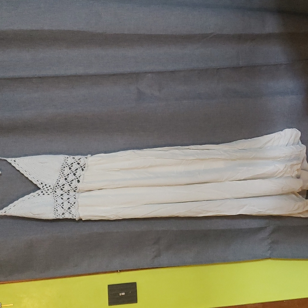 Crocheted Halter Dress- White